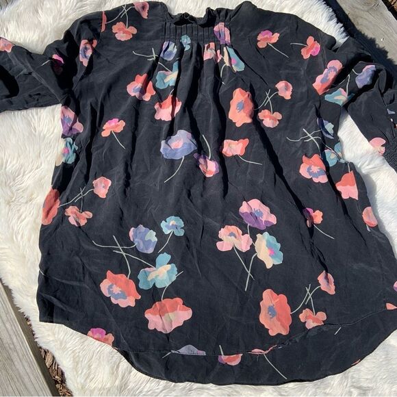 Beautiful Sz 6 Rebecca Taylor quarter Sleeve Floral Silk Blouse - Picture 8 of 12